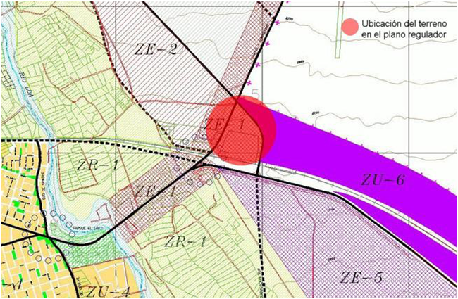 ubicacion terreno en plano regulador